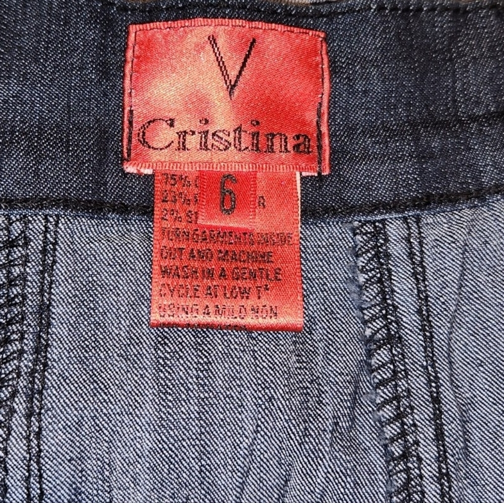 NWOT V Cristina Designer Pleated Denim Maxi Skirt - Picture 3 of 3